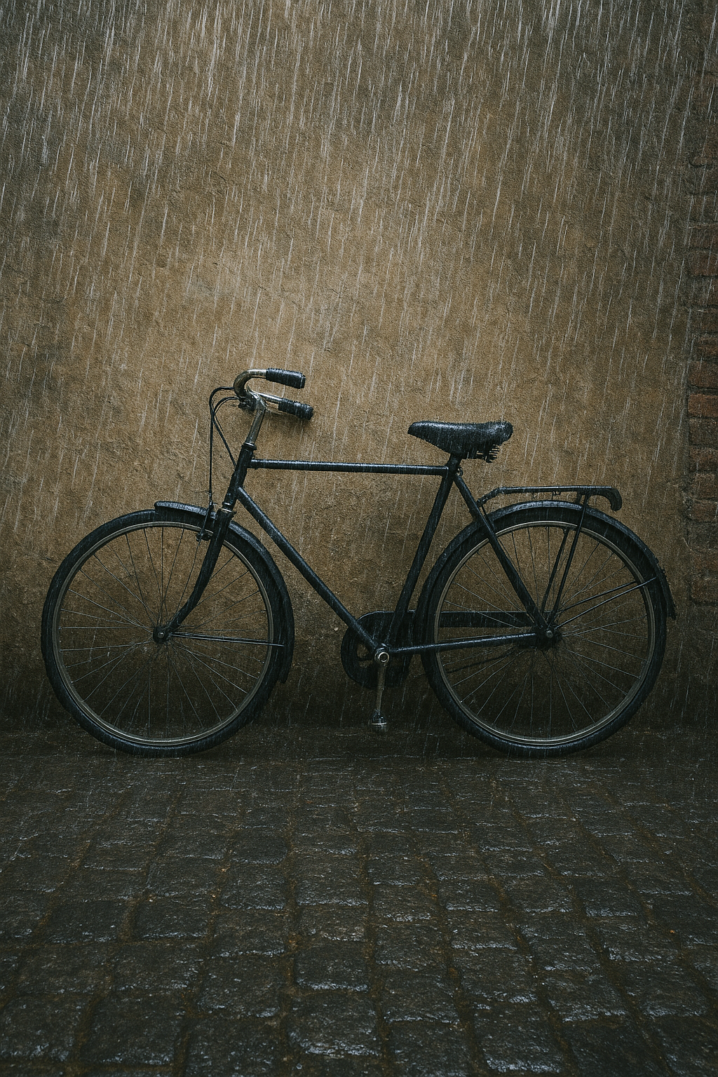 Feierabend und es regnet in Strömen, 